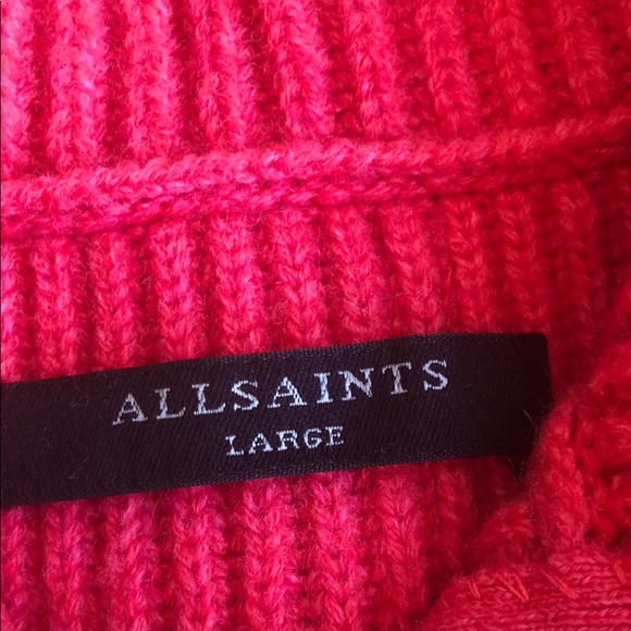 (Sold) ALLSAINTS Ami Roll Neck Sweater in Flamingo - Picture 7 of 8